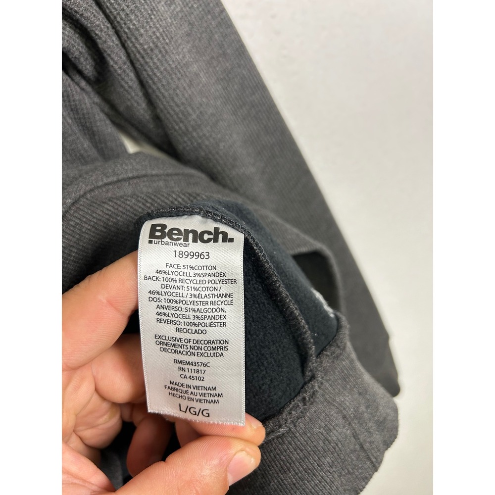 Gorpcore Bench Mens Large Gray Waffle Knit Fleece Lined Crewneck Sweatshirt L View 4